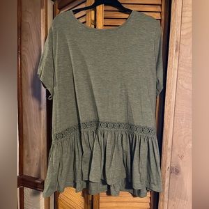 Green Peplum Top